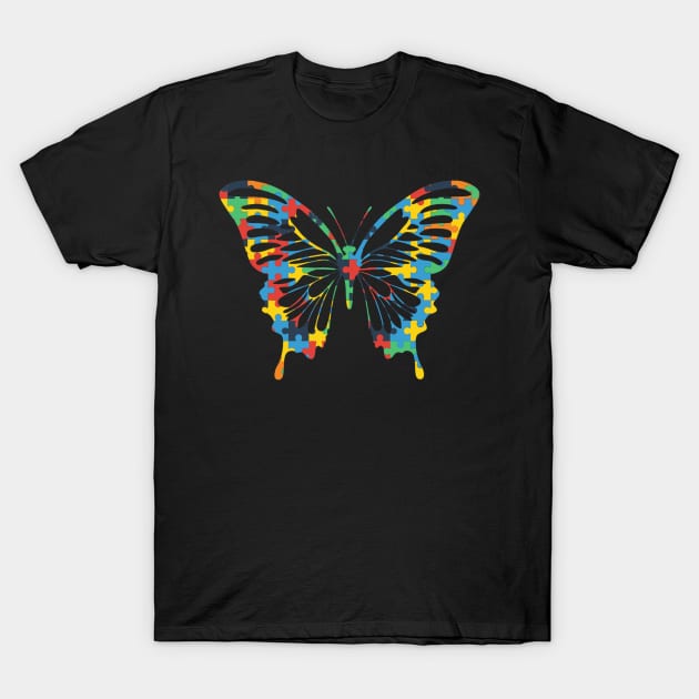 Butterfly Autism Awareness Amazing Puzzle Gift T-Shirt by Danielsmfbb